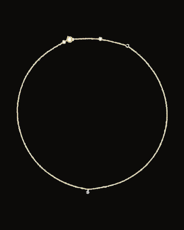 1/6 Ct Lab-Grown Diamond Solitaire Adjustable Necklace — 14K Yellow Gold-Plated