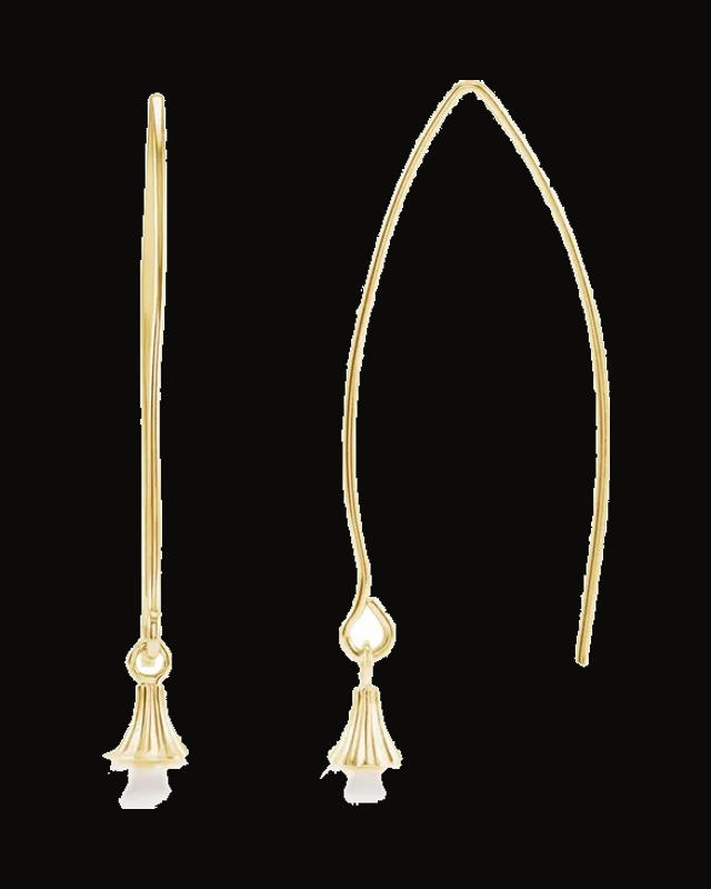Endless Wire Dangle Earrings — 14K Yellow Gold
