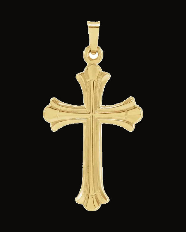 Hollow Cross Pendant — 14K Yellow Gold