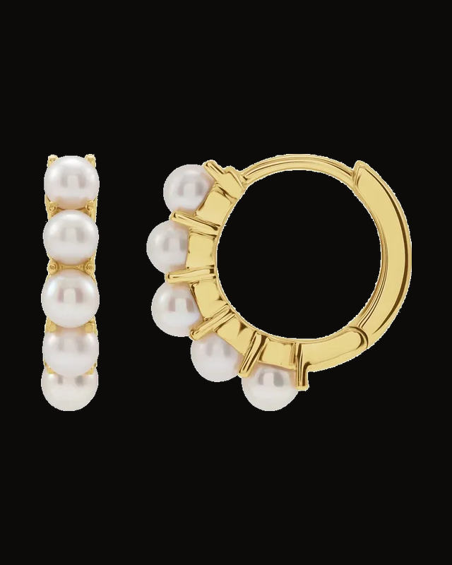 Cultured White Freshwater Pearl Hoop Earrings — Cultured Freshwater Pearl