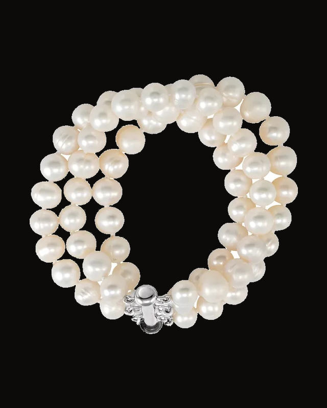 Cultured White Freshwater Pearl Bracelet — Sterling Silver · Cultured Freshwater Pearl