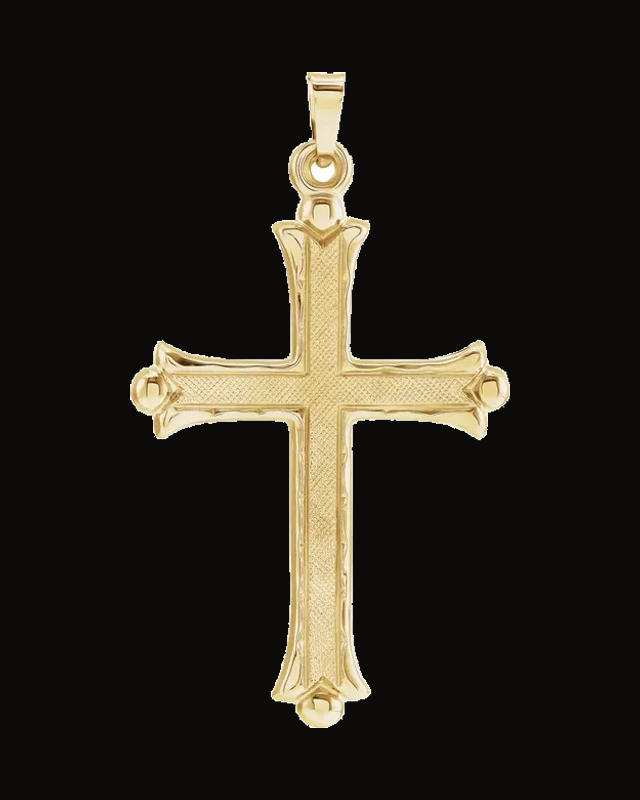 Hollow Cross Pendant — 14K Yellow Gold