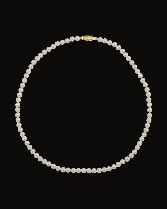 Cultured White Freshwater Pearl Necklace — 14K Yellow Gold · Cultured Freshwater Pearl