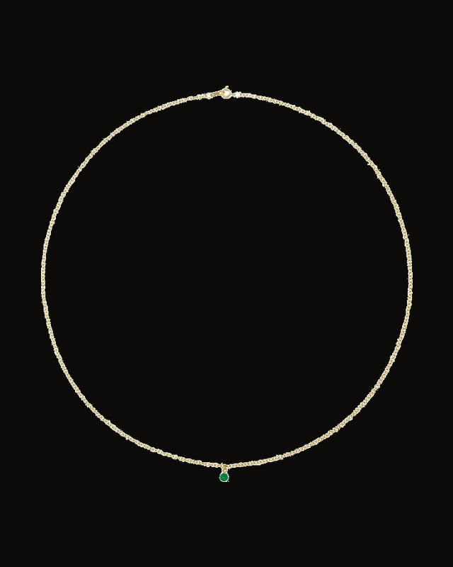 Bezel-Set Solitaire Necklace — 14K Yellow Gold · 3 mm