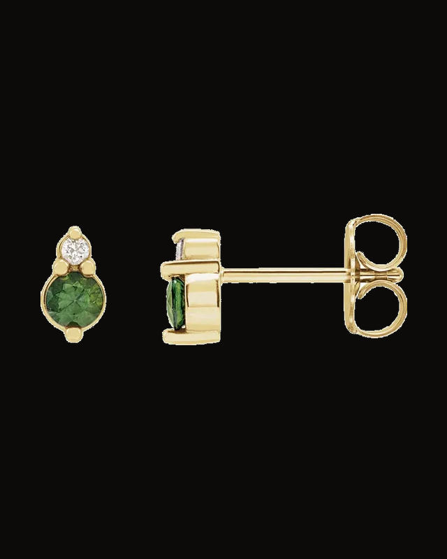Accented Earrings — 14K Yellow / White Gold · 0.03 CTW