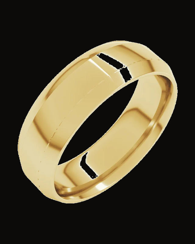 Lightweight Beveled-Edge Comfort-Fit Flat Band