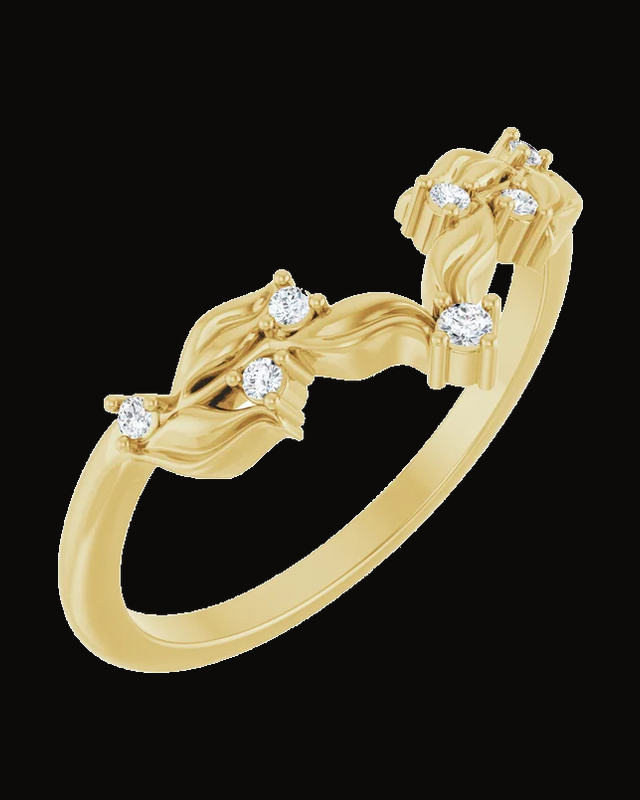 0.06 CTW Lab Grown Diamond Contour Band — 14K Yellow / White Gold · 1.54 mm