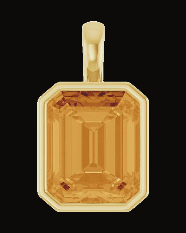 Solitaire Pendant — 14K Yellow Gold