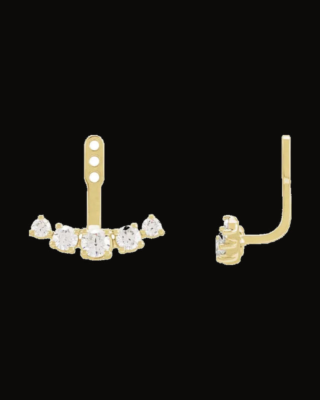 1 CTW Lab-Grown Diamond Earring Jackets — 14K Yellow Gold