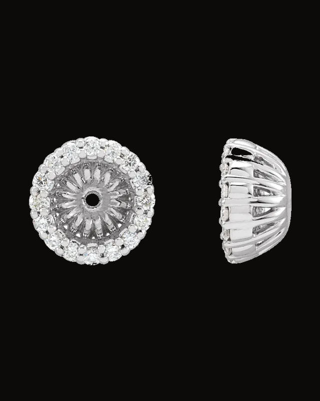 1/6 CTW Diamond Earring Jackets — Rhodium-Plated on 14K White Gold