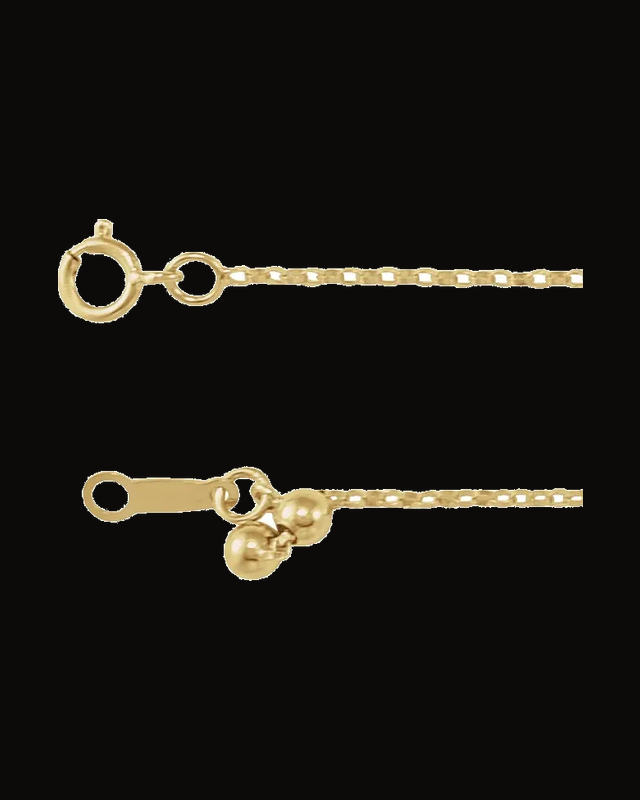 1.1 mm Adjustable Rolo Chain — 14K Yellow / White Gold