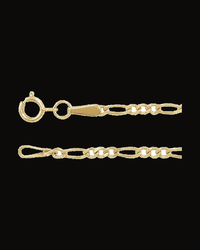 1.9 mm Diamond-Cut Figaro Chain — 14K Yellow Gold