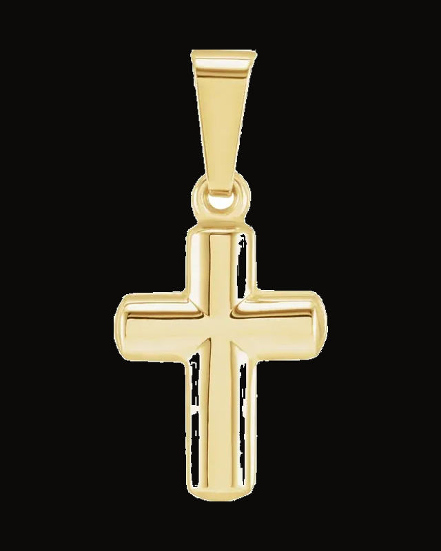 Hollow Cross Pendant — 14K Yellow Gold