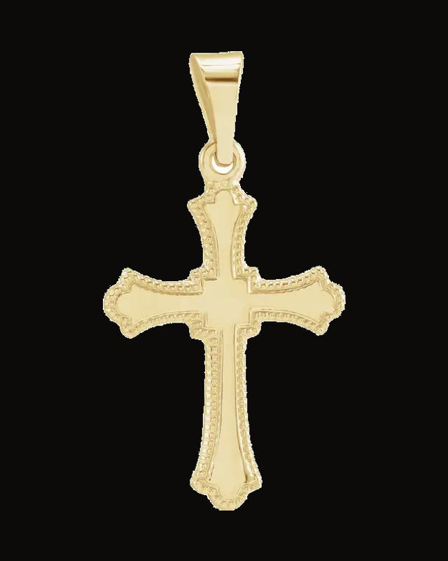 Cross Pendant — 14K White / Yellow Gold