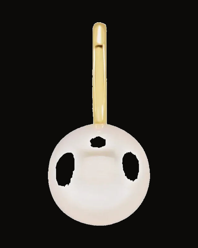 Pearl Solitaire Charm/Pendant — 14K Yellow / White Gold · 6 mm