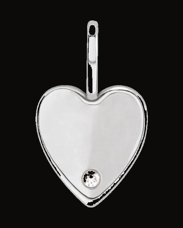 Engravable Accented Heart Charm/Pendant