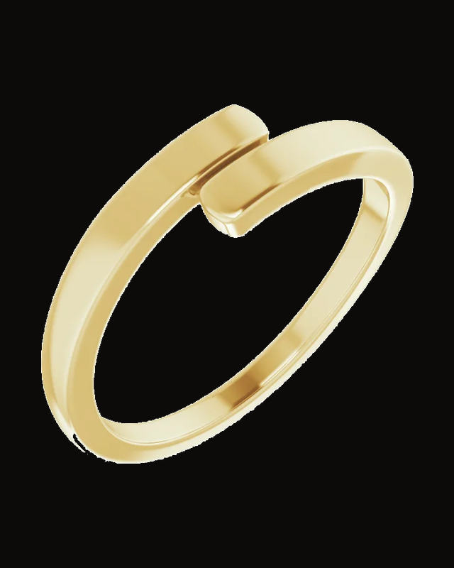 Engravable Bypass Ring — 14K Yellow / White Gold · 1.5 mm