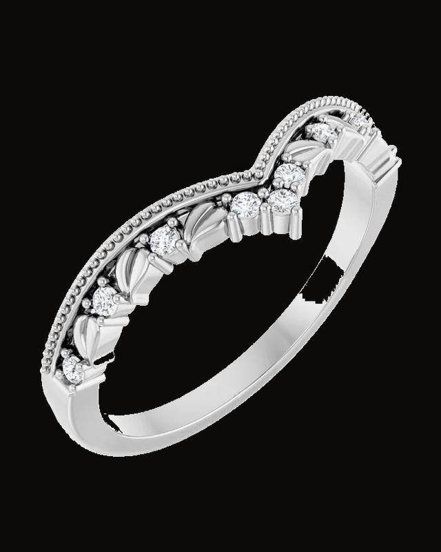0.08 CTW Lab Grown Diamond Contour Band — 14K Yellow / White Gold · 1.5 mm