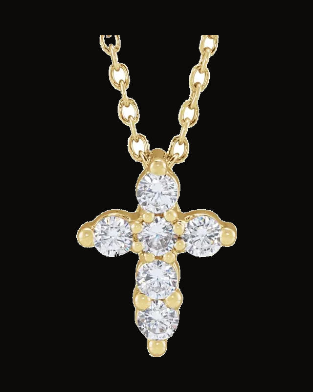 Lab-Grown Diamond Cross Necklace
