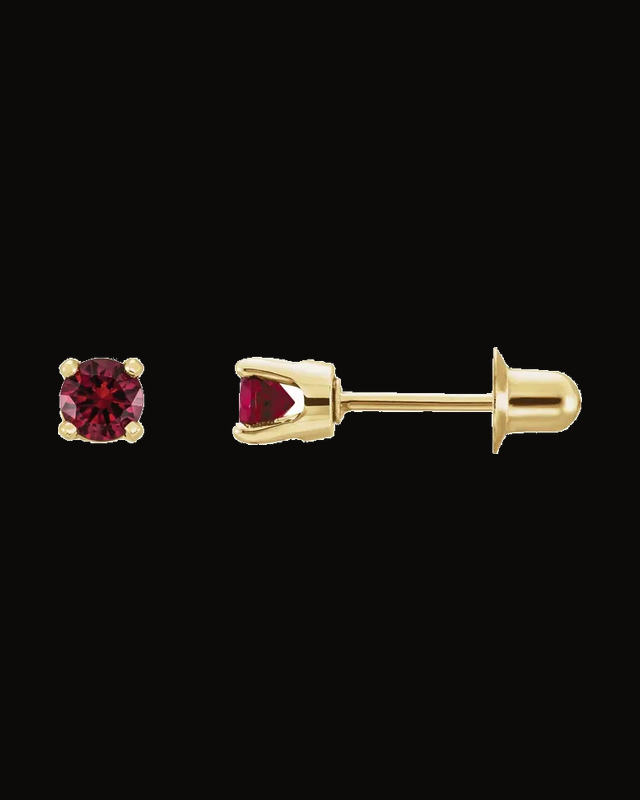 Round 4-Prong Stud Earrings — 14K Yellow Gold · 3 mm