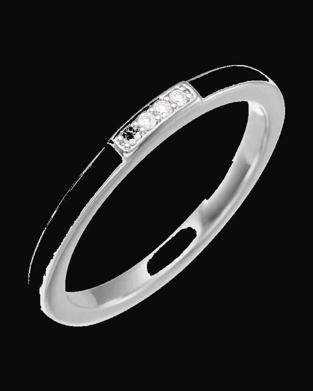 Enamel Stackable Ring — 14K Yellow / White Gold · 2.2 mm · Size 7