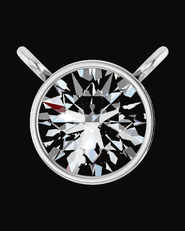1/2 Ct Lab-Grown Diamond Bezel-Set Necklace Center — Rhodium-Plated on 14K White Gold