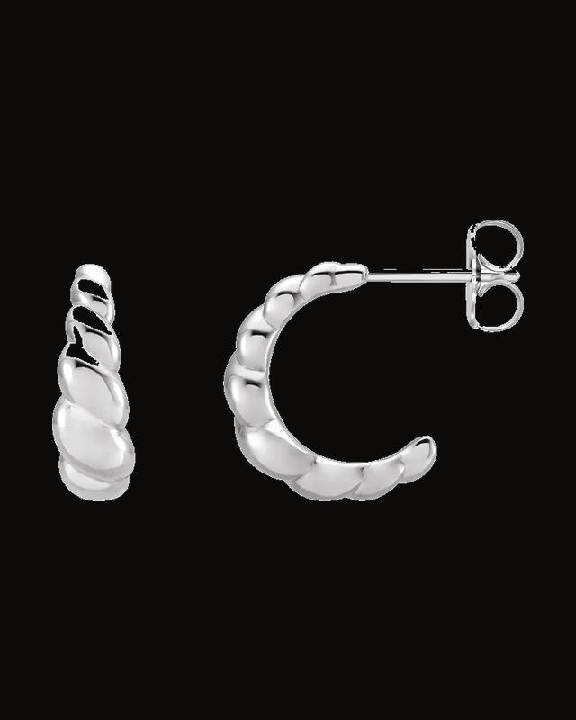 Rope Dome Hoop Earrings — Sterling Silver