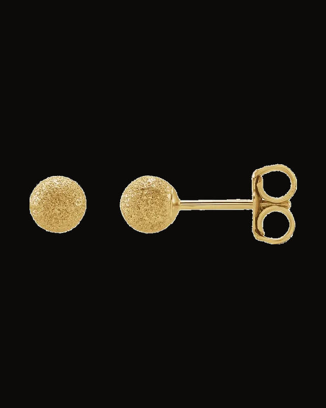 Stardust Ball Stud Earrings — 14K Yellow Gold