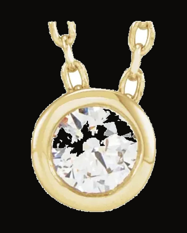 Solitaire Bezel-Set Necklace — Lab-Grown Diamond