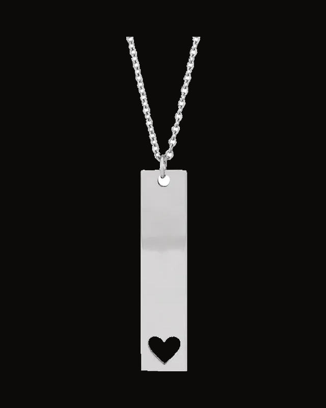 Engravable Bar Necklace or Pendant — Sterling Silver — Cable