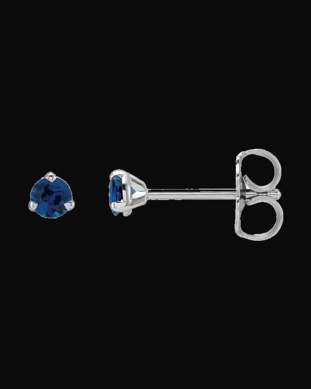 Round 3-Prong Claw Cocktail-Style Stud Earrings — 14K Yellow / White Gold · 3 mm