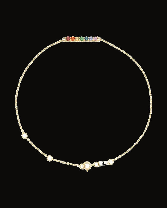 Natural Multi-Gemstone Adjustable Bracelet — 14K Yellow Gold · 2 mm