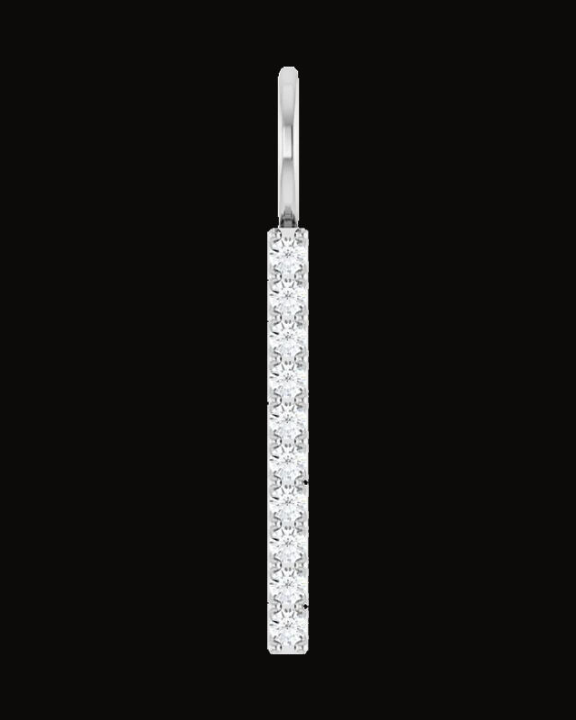 Vertical Bar Necklace or Charm/Pendant — 14K Yellow / White Gold · 1/6 CTW