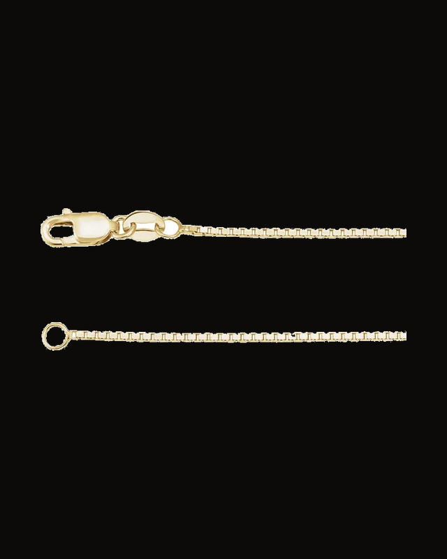 1 mm Box Chain — 10K Yellow / White Gold