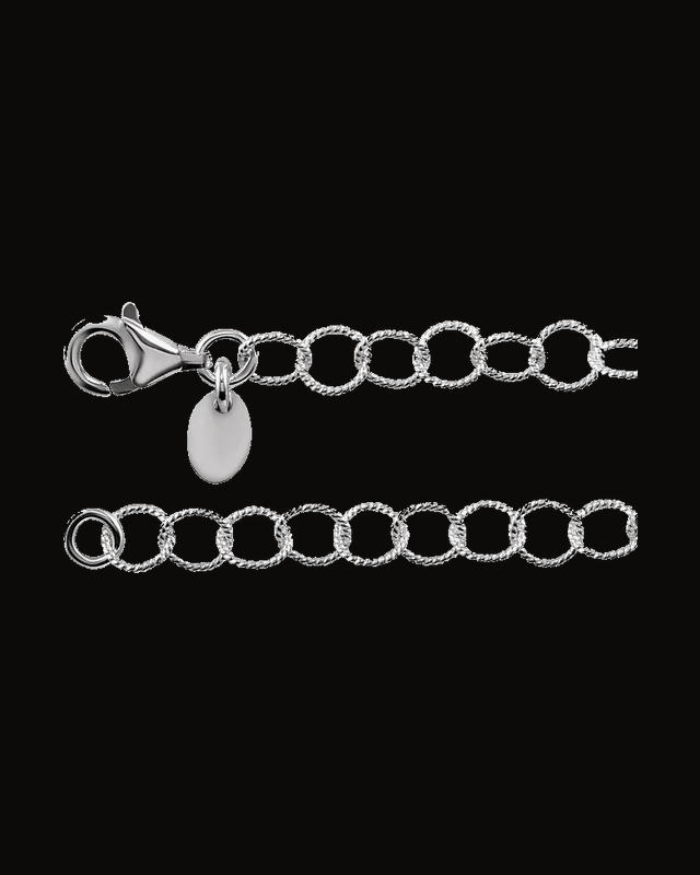 4.6 mm Knurled Rolo Chain — Silver-Plated on Sterling Silver