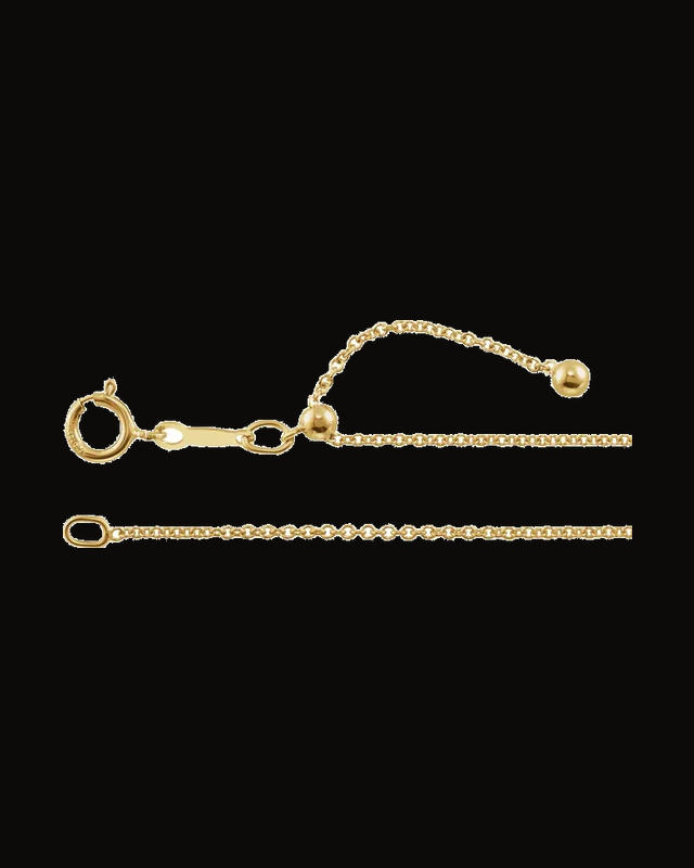 1.1 mm Adjustable Cable Chain — 14K Yellow Gold-Plated