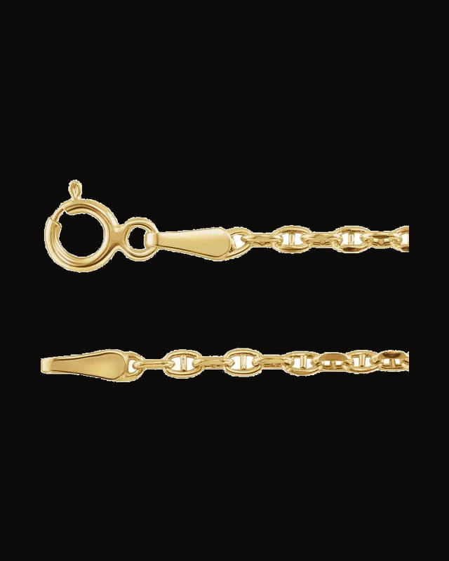 1.8 mm Hollow Diamond-Cut Anchor Chain — 14K Yellow Gold