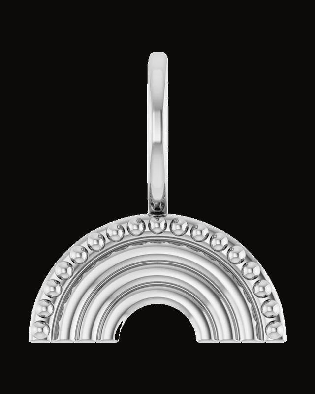 Rainbow Charm/Pendant — Rhodium-Plated on 14K White Gold
