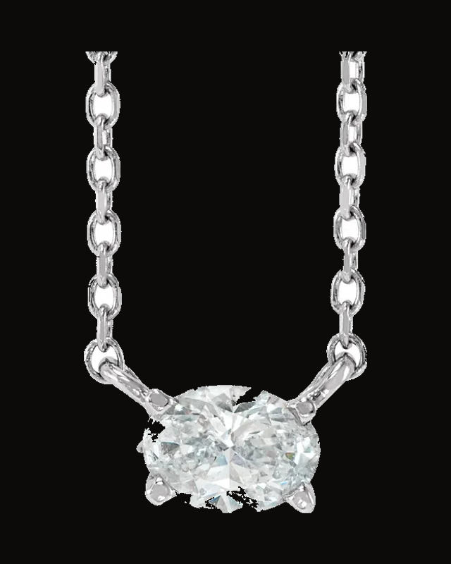 1/2 CTW Lab-Grown Diamond Solitaire Necklace — Rhodium-Plated on 14K White Gold