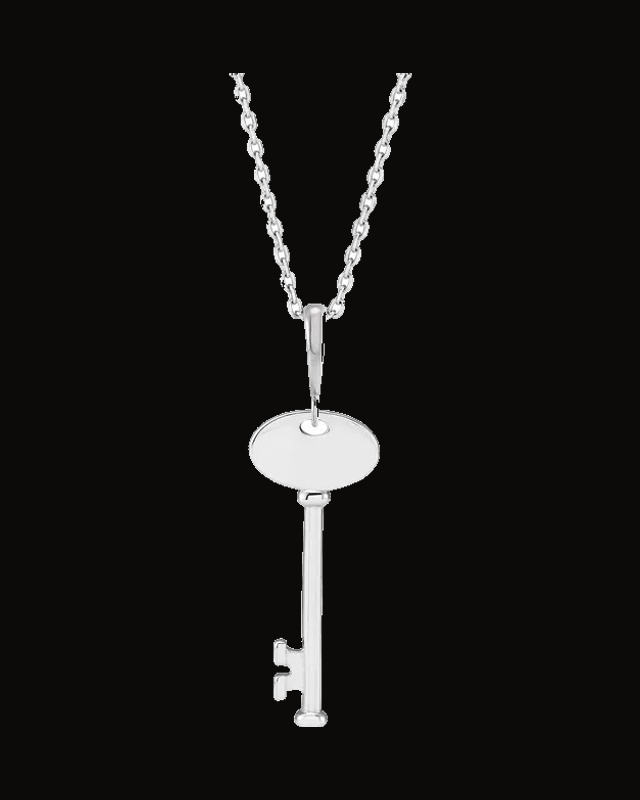 Engravable Key Necklace or Pendant — Sterling Silver