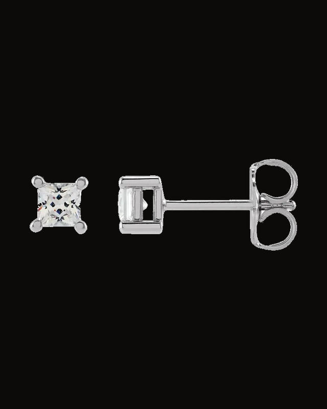 Lab-Grown Diamond Stud Earrings — 14K White / Yellow Gold
