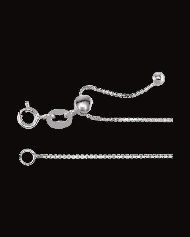 0.75 mm Adjustable Box Chain — Silver-Plated on Sterling Silver