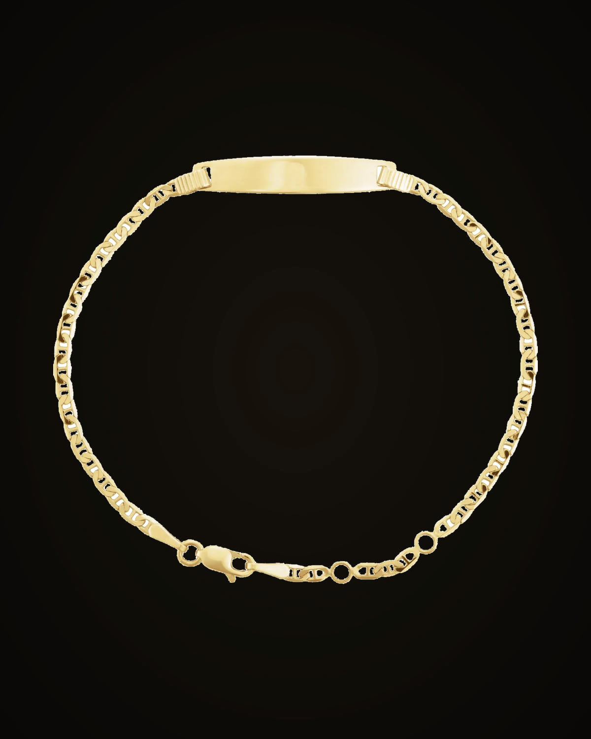 Men's Anchor Adjustable Identification Bracelet — 14K Yellow Gold