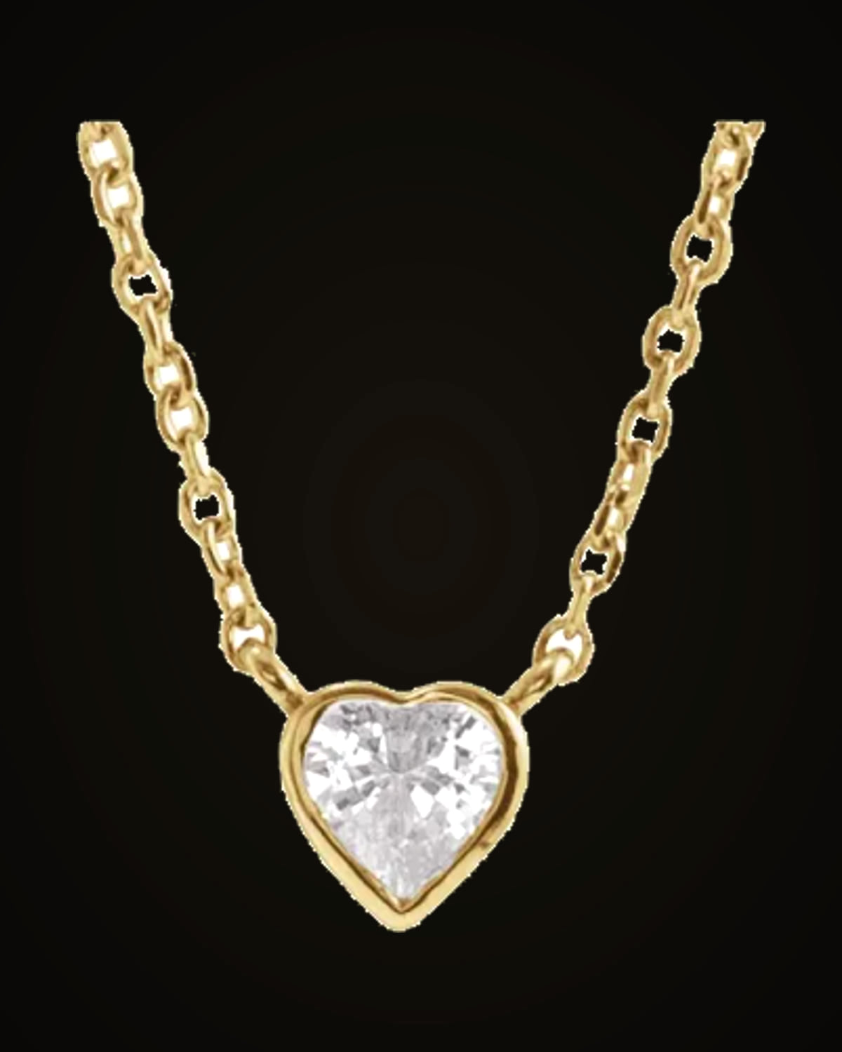 Natural White Sapphire Bezel-Set Necklace — 14K Yellow Gold · 4 x 4 mm · Natural Sapphire