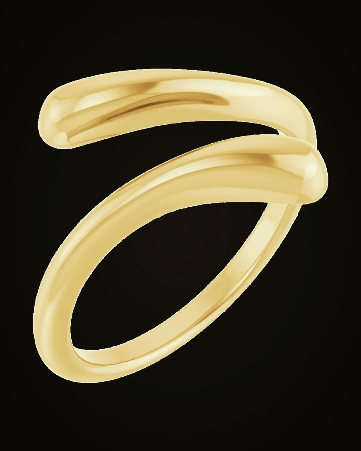 Dome Open Bypass Ring — 14K Yellow Gold · 14.5 x 3.3 mm · Size 7