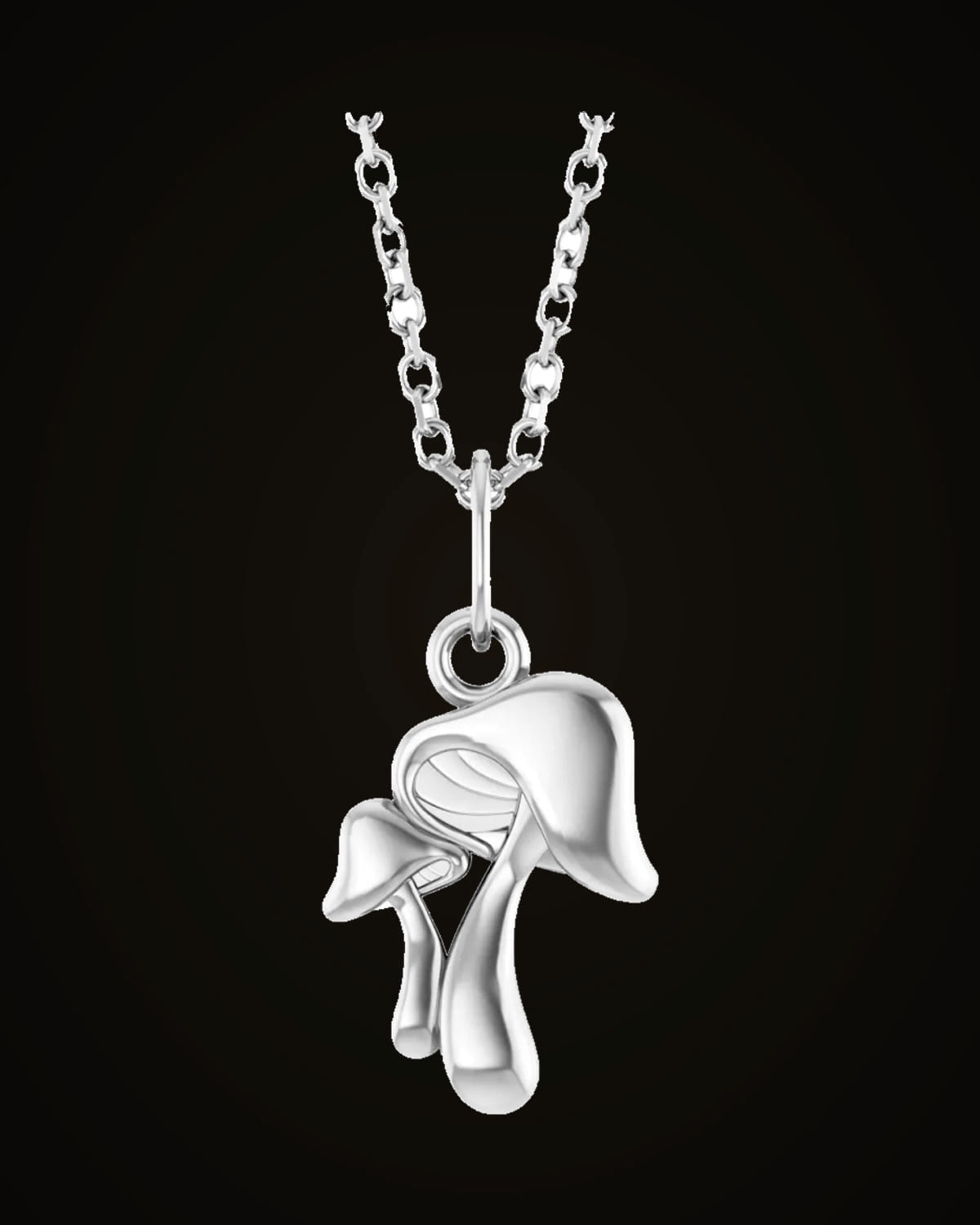 Mushroom Necklace — Sterling Silver