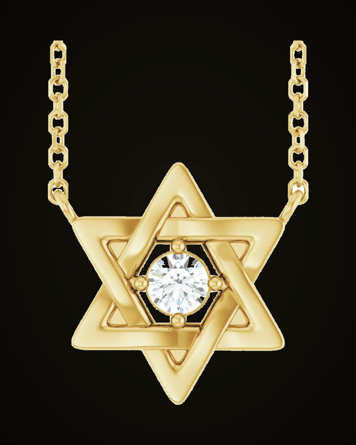 1/10 Ct Lab-Grown Diamond Star Of David Necklace — 14K Yellow Gold · SI1-SI2 · G-H