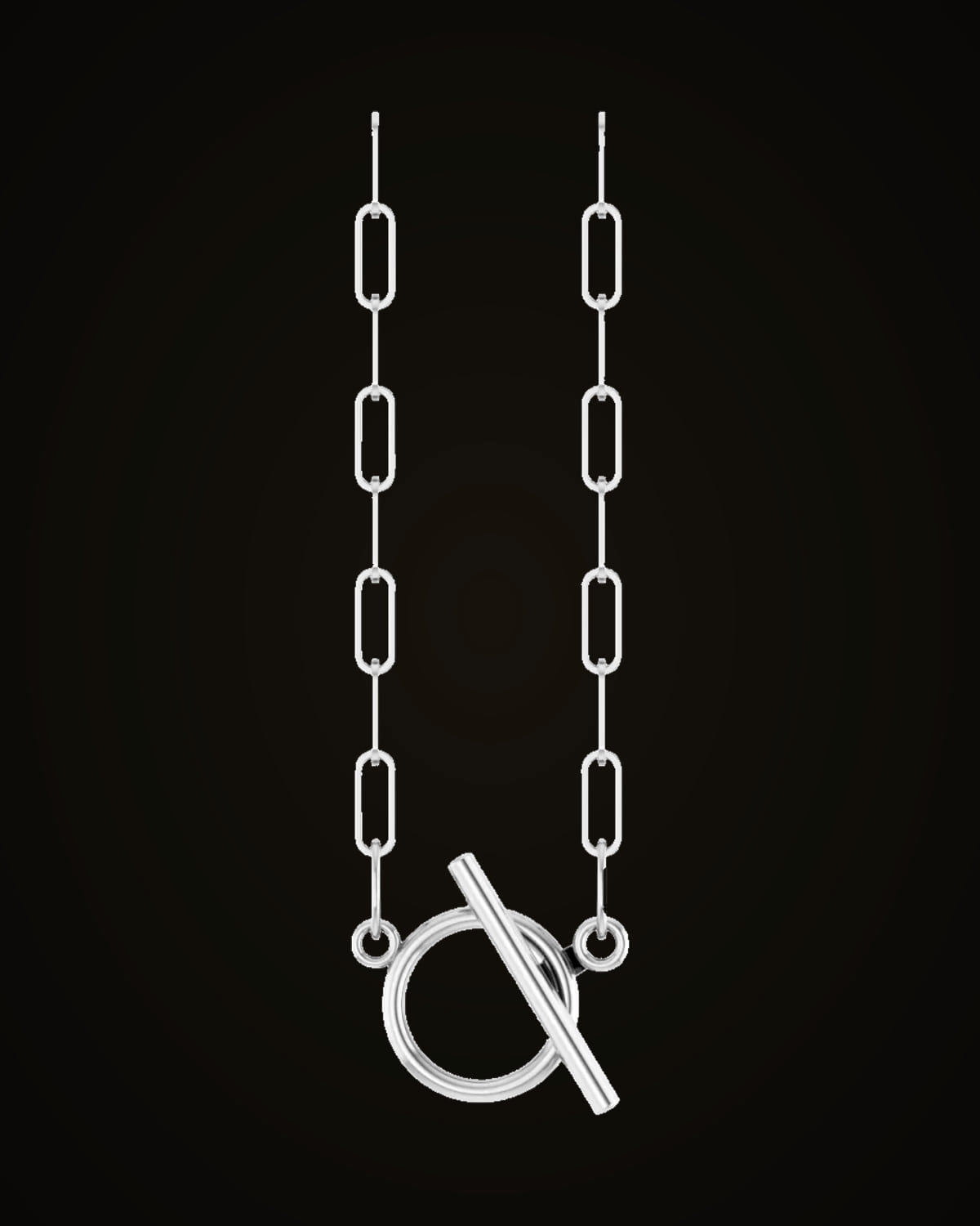 Toggle Charm Necklace — Sterling Silver