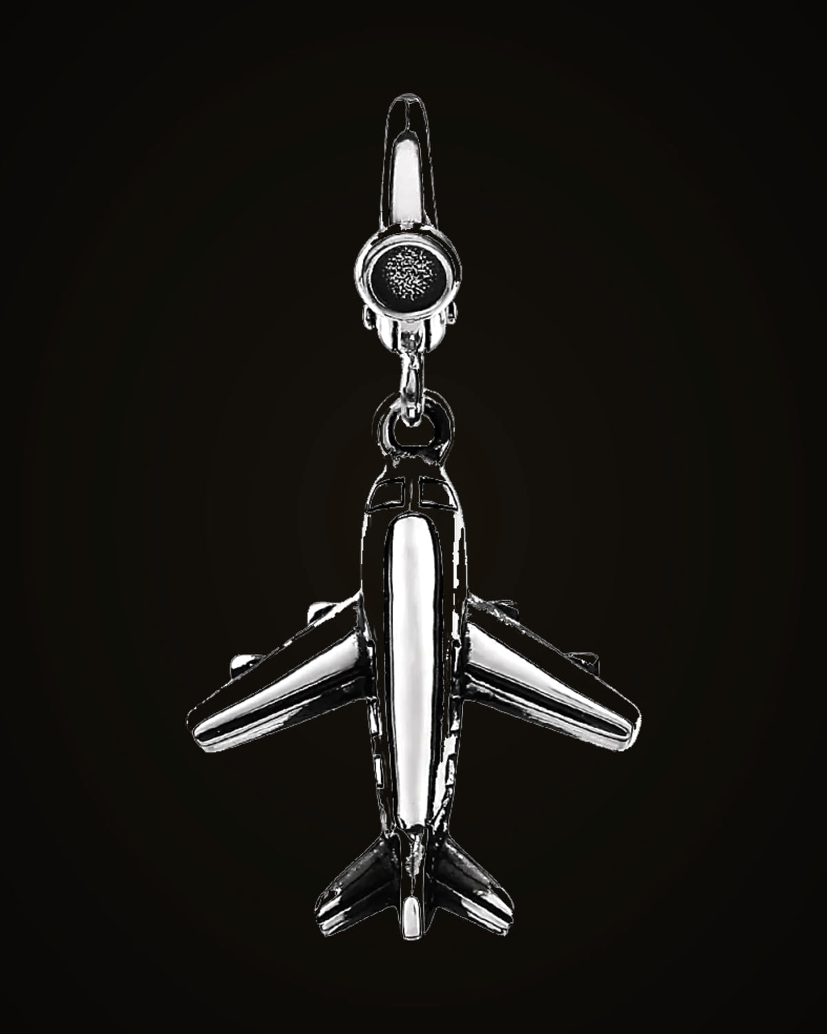 Plane Charm/Pendant — Enameled on Sterling Silver