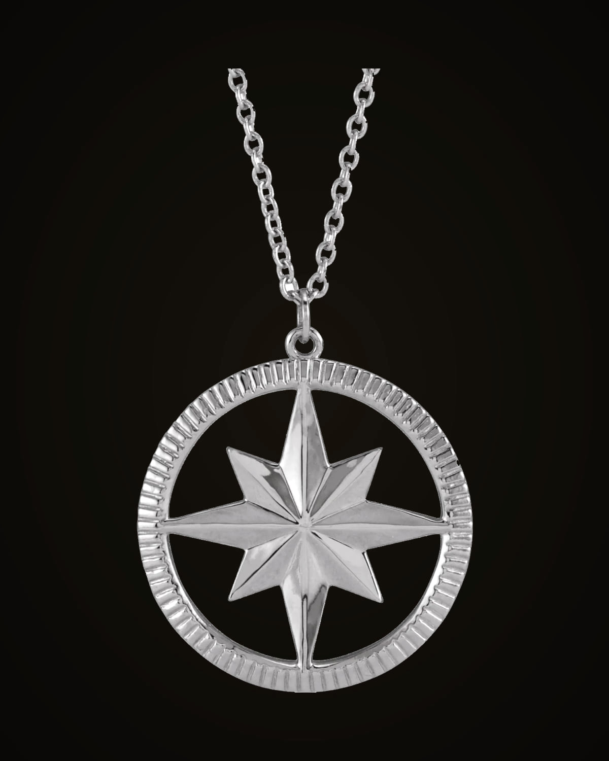 Compass Necklace — Sterling Silver